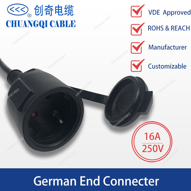 German End Connector with Cable VDE Certification Approved