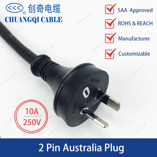 2 Pin Australia Plug Australian Power Cord with Cable SAA Certification Approved