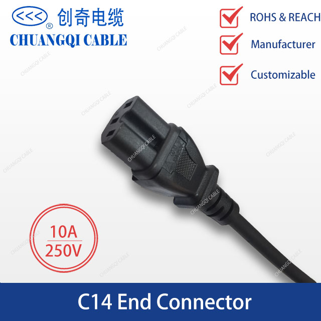 C14 End Connector with Cable CCC Certification Approved(CQ-31)