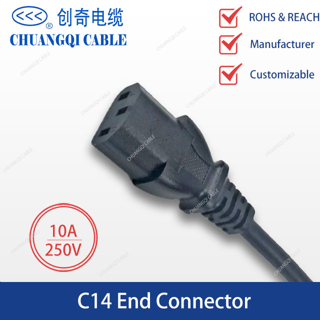 C14 End Connector with Cable CCC Certification Approved(CQ-32)