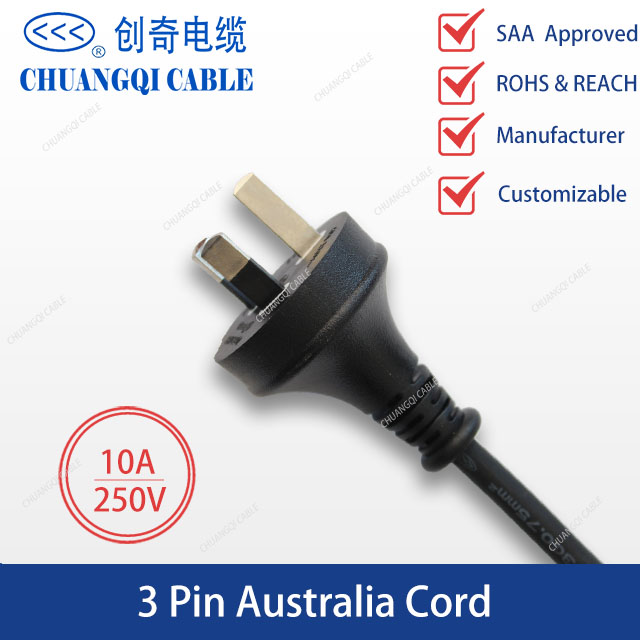 3 Pin Australia Plug Australian Power Cord with Cable SAA Certification Approved